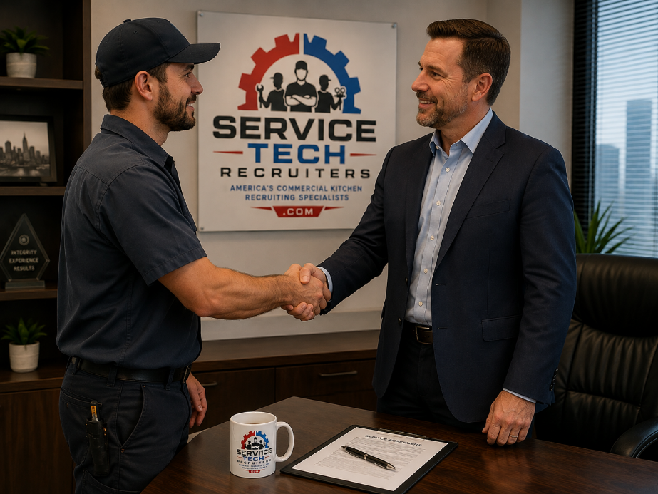 Experienced commercial kitchen equipment service technician on the job